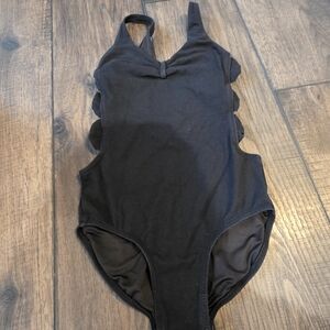 Black Scalloped One-Piece Swimsuit